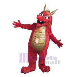 Femelle Rouge Dragon Mascotte Costume Animal