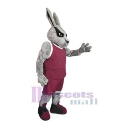 Muscle Gray Rabbit Mascot Costume Animal