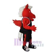 Cheval Rouge Mascotte Costume Animal