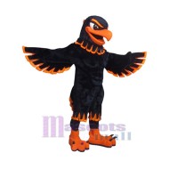 Schwarz und Orange Falke Maskottchenkostüm Tier