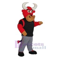 Rouge fort Taureau Mascotte Costume Animal