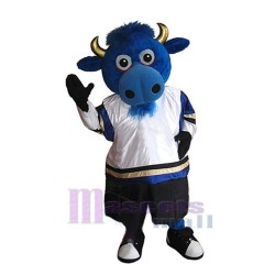 Lovely Blue Bull Mascot Costume Animal