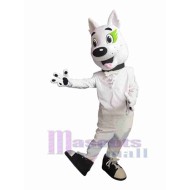 Blanc Chien Mascotte Costume Animal