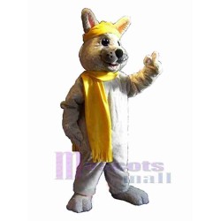 Chien avec des gants jaunes Mascotte Costume Animal