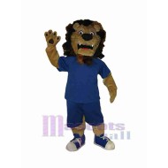 Lion in Blue T-shirt Mascot Costume Animal