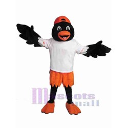 Bel oiseau noir et orange Mascotte Costume Animal