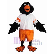 Riesiger schwarzer und orangefarbener Vogel Maskottchenkostüm Tier