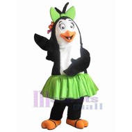 Pingouin Manchot en jupe verte Mascotte Costume Océan