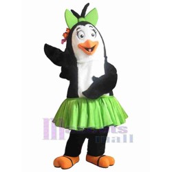 Penguin in Green Skirt Mascot Costume Ocean