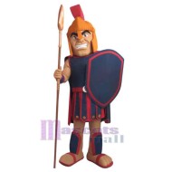 Wütend spartanisch Trojaner Maskottchen-Kostüm Menschen
