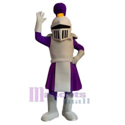 Gray and Purple Knight Mascot Costume People