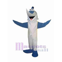 Blue and White Swordfish Mascot Costume Ocean