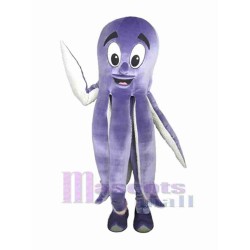 Drôle Violet Pieuvre Mascotte Costume Océan
