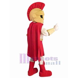 Red and Yellow Warrior Mascot Costume People