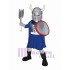 Bleu et argent Viking Mascotte Costume Personnes