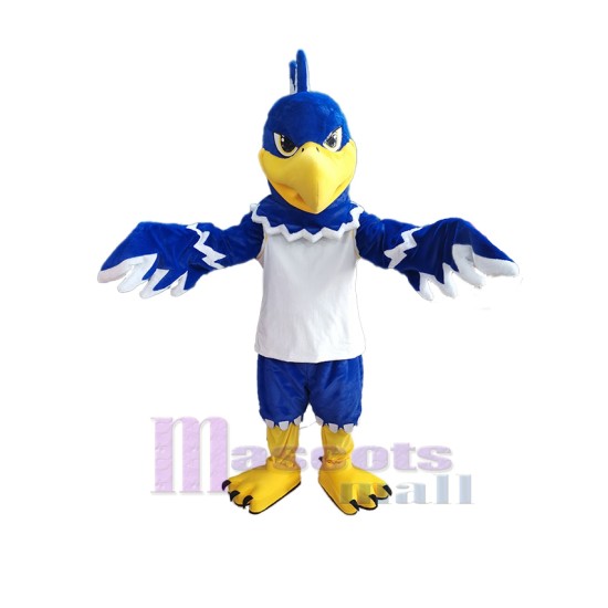Blue and White Hawk Mascot Costume Animal