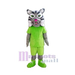 Lynx en T-shirt vert Déguisement de mascotte Animal