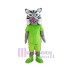 Lynx in Green T-shirt Mascot Costume Animal