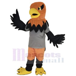Faucon à tête orange Mascotte Costume Animal en tee-shirt gris