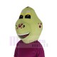 Grüner Dinosaurier Maskottchen-Kostüm Tier im lila T-Shirt