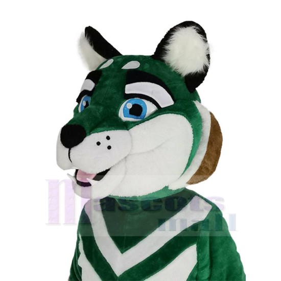 Reizender grüner und weißer Husky-Hund Maskottchen-Kostüm Tier