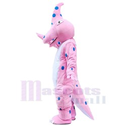 Pink Parasaurolophus Dinosaur Mascot Costume Animal with White Belly