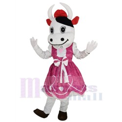 Pink Skirt Cattle Cow Mascot Costume For Adults Mascot Heads