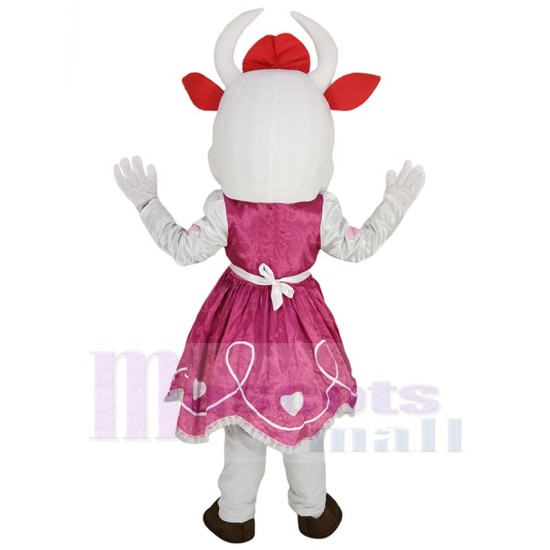 Jupe Rose Bovin Vache Mascotte Costume Pour les têtes de mascotte adultes