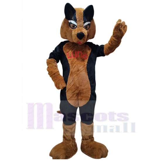 Husky-Hund in Schwarz und Tan Maskottchen-Kostüm Für Erwachsene Maskottchenköpfe