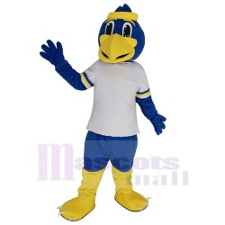 White Jersey Sport Blue Bird Mascot Costume Animal