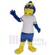 Weißer Jersey Sport Blauer Vogel Maskottchen-Kostüm Tier