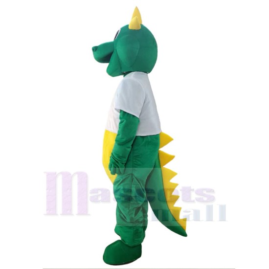 Dragon vert Mascotte Costume Pour les têtes de mascotte adultes