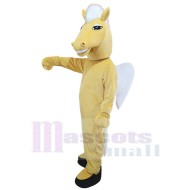 Pegasus-Pferd mit weißen Flügeln Maskottchen-Kostüm Für Erwachsene Maskottchenköpfe