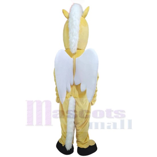 Pegasus-Pferd mit weißen Flügeln Maskottchen-Kostüm Für Erwachsene Maskottchenköpfe