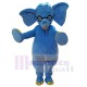 Éléphant bleu avec des lunettes Mascotte Costume Animal