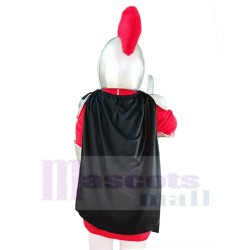 Chevalier croisé en cape noire Mascotte Costume Personnes