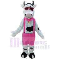 Mootown Moo Cow porter des lunettes de soleil Mascotte Costume Animal
