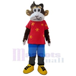 Funny Red T-shirt Monkey Mascot Costume Animal