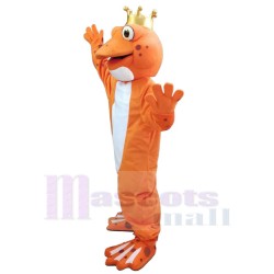 Orange Frog wear Crown Mascot Costume Animal