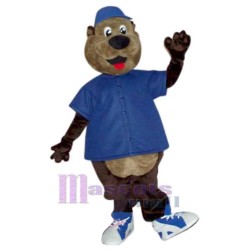 Bär mit blauem Hut Maskottchen-Kostüm Tier