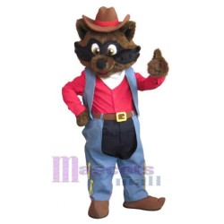 Cowboy-Waschbär Maskottchen-Kostüm Tier