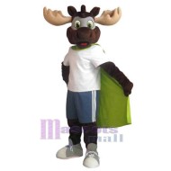 Moose with Green Cloak Mascot Costume Animal