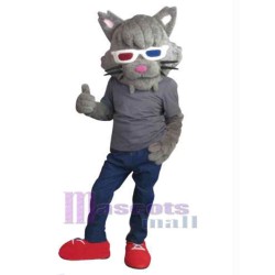Cool Gray Cat Mascot Costume Animal
