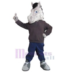 Cheval Mustang gris Mascotte Costume Animal