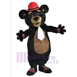 Bear in Red Hat Mascot Costume Animal