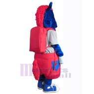 Bleu Poney Cheval Mascotte Costume Animal