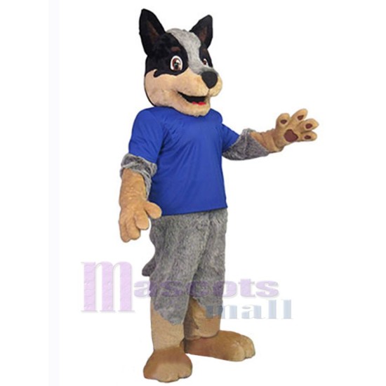 Brown and Gray Dog Mascot Costume Animal