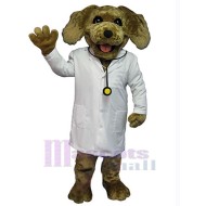 Lächelnder Doktor-Hund Maskottchen-Kostüm Tier