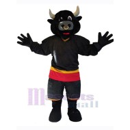 Schwarz Stier Maskottchen-Kostüm Tier