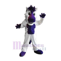Blanc et violet Cheval mustang Mascotte Costume Animal